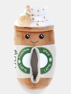 Feetmoji Womems Pumpkin Latte Plush Slippers, Various Sizes. NWT